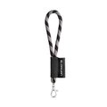 Lanyard corto con mosquetón banda elástica y etiqueta