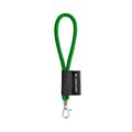 Lanyard corto con mosquetón banda elástica y etiqueta