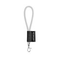 Lanyard corto con mosquetón banda elástica y etiqueta