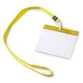 Lanyard con mosquetón e identificador PVC Amarillo Talla Única Adulto