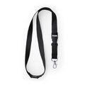 Lanyard de poliéster con mosquetón y hebilla Negro