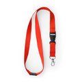Lanyard de poliéster con mosquetón y hebilla Rojo