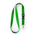 Lanyard de poliéster con mosquetón y hebilla Verde Helecho