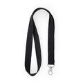 Lanyard de RPET ecológico con mosquetón Negro Talla Única Adulto