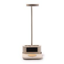 Lámpara con cargador inalámbrico y reloj Crudo