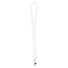 Lanyard con accesorio retráctil y mosquetón Blanco