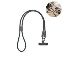 Lanyard con cable cargador móvil tipo C Negro