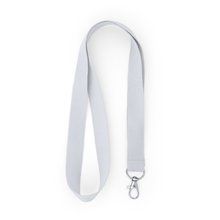 Lanyard de RPET ecológico con mosquetón Blanco Talla Única Adulto