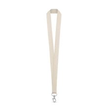Lanyard de Algodón 2cm con Mosquetón Natural Claro