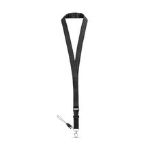 Lanyard con Mosquetón y Hebilla Negro
