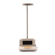 Lámpara con cargador inalámbrico y reloj Crudo