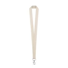 Lanyard de Algodón 2cm con Mosquetón Natural Claro