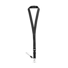 Lanyard con Mosquetón y Hebilla Negro