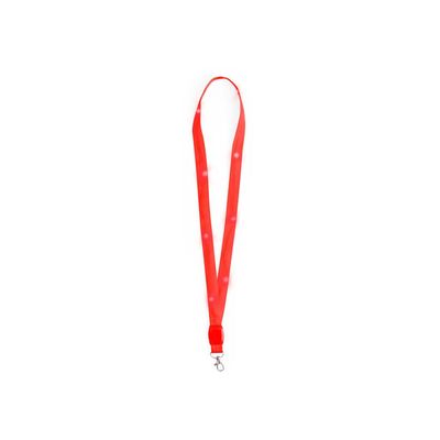 Lanyard con luces LEDs y pilas incluidas Roj