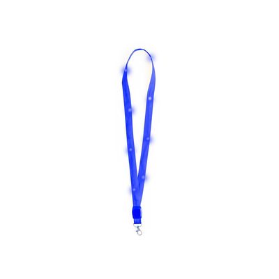 Lanyard con luces LEDs y pilas incluidas Azul