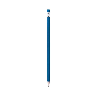 Lápiz de madera de colores con goma a juego Azul
