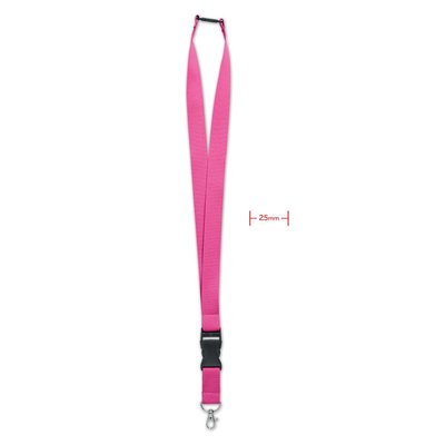 Lanyard 25mm Desmontable con Cierre Fucsia