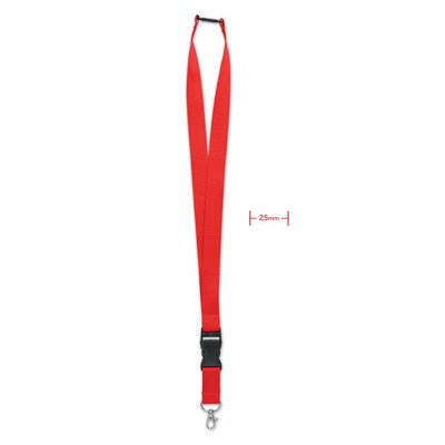 Lanyard 25mm Desmontable con Cierre Rojo