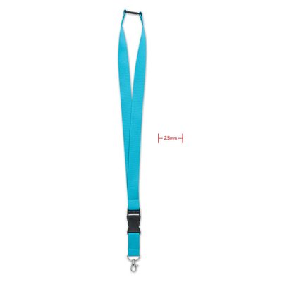 Lanyard 25mm Desmontable con Cierre Turquesa