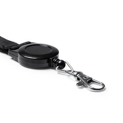 Lanyard con accesorio retráctil y mosquetón