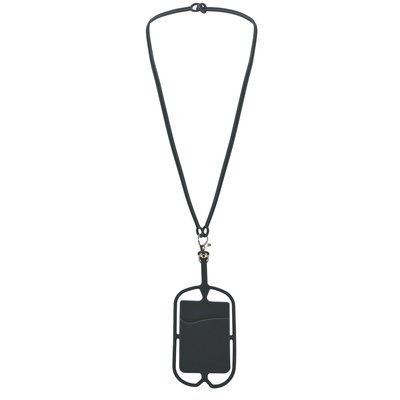 Lanyard Ajustable para Móvil y Tarjetas Negro