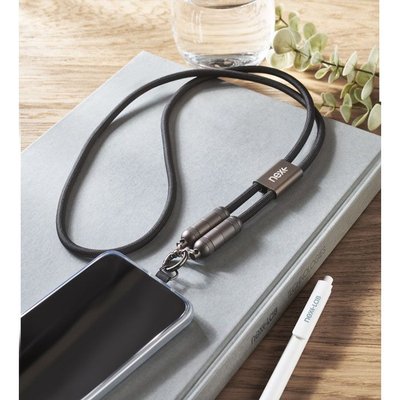 Lanyard con cable cargador móvil tipo C