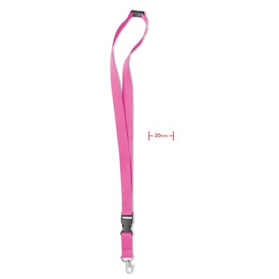 Lanyard con Cierre y Hebilla Desmontable Fucsia