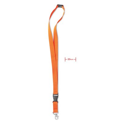 Lanyard con Cierre y Hebilla Desmontable Naranja