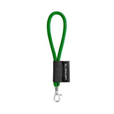 Lanyard corto con mosquetón banda elástica y etiqueta