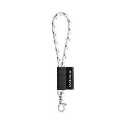 Lanyard corto en poliéster Blanco
