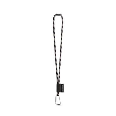 Lanyard Elástico Etiqueta Sublimación Negro/Gris
