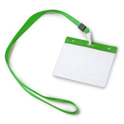 Lanyard con mosquetón e identificador PVC Verde Helecho