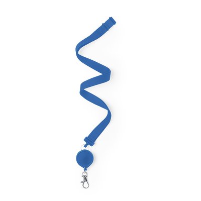 Lanyard personalizado con accesorio extensible Azul