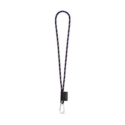 Lanyard de poliamida con etiqueta sublimada Morado