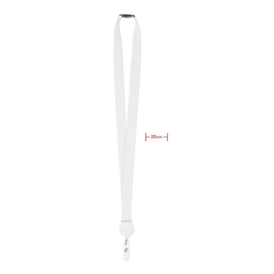 Lanyard Poliéster con Clip Blanco