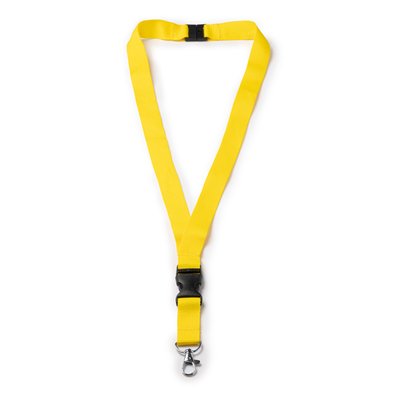 Lanyard de poliéster con mosquetón y hebilla