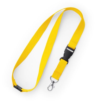 Lanyard de poliéster con mosquetón y hebilla