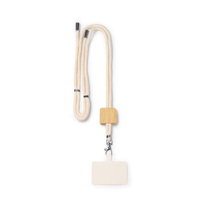 Lanyard portamóvil de algodón CUADRADO Talla Única Adulto