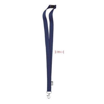 Lanyard RPET 20mm con Mosquetón Azul