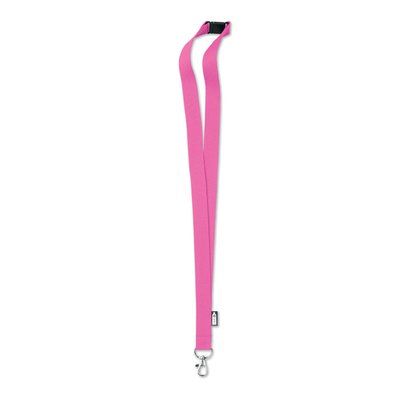Lanyard RPET 20mm con Mosquetón Fucsia