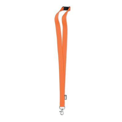Lanyard RPET 20mm con Mosquetón Naranja