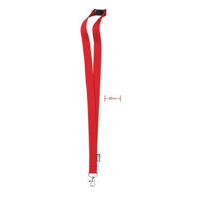 Lanyard RPET 20mm con Mosquetón Rojo