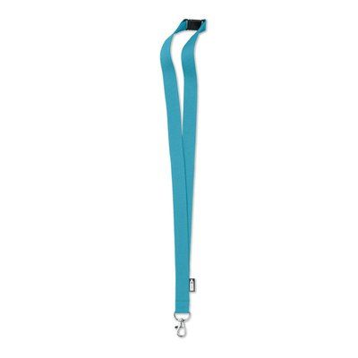 Lanyard RPET 20mm con Mosquetón Turquesa
