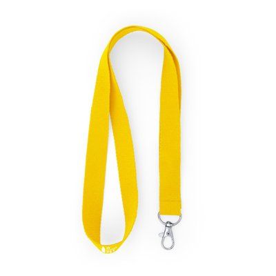 Lanyard de RPET ecológico con mosquetón Amarillo
