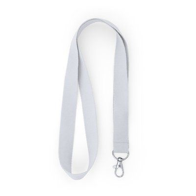 Lanyard de RPET ecológico con mosquetón Blanco Talla Única Adulto