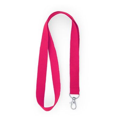 Lanyard de RPET ecológico con mosquetón Fucsia Talla Única Adulto