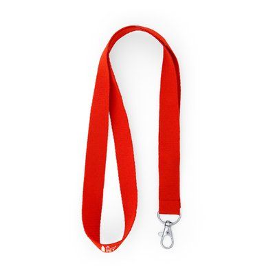 Lanyard de RPET ecológico con mosquetón Rojo