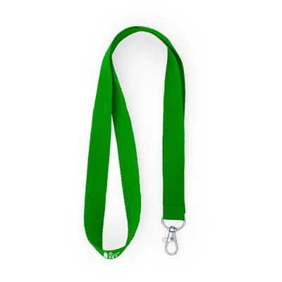 Lanyard de RPET ecológico con mosquetón Verde Helecho
