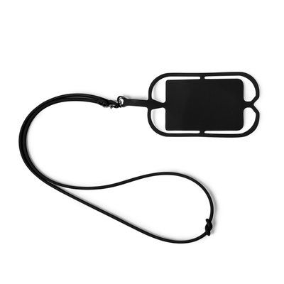 Lanyard de silicona con soporte Negro