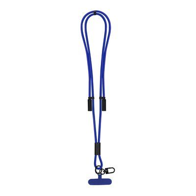 Lanyard con soporte móvil y cable de carga Azul